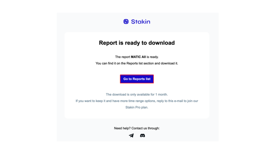 Stakin Dashboard Reports Email - Your Trusted Crypto Rewards