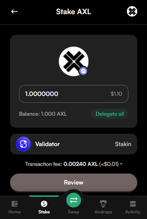 How to Stake Axelar with Keplr Wallet