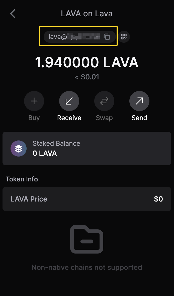 Add /Deposit Lava tokens on your wallet 