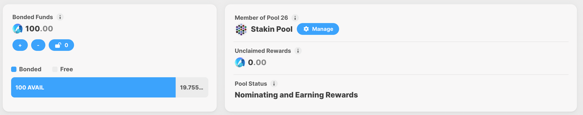 Nominating and Earning Rewards via Stakin Pool