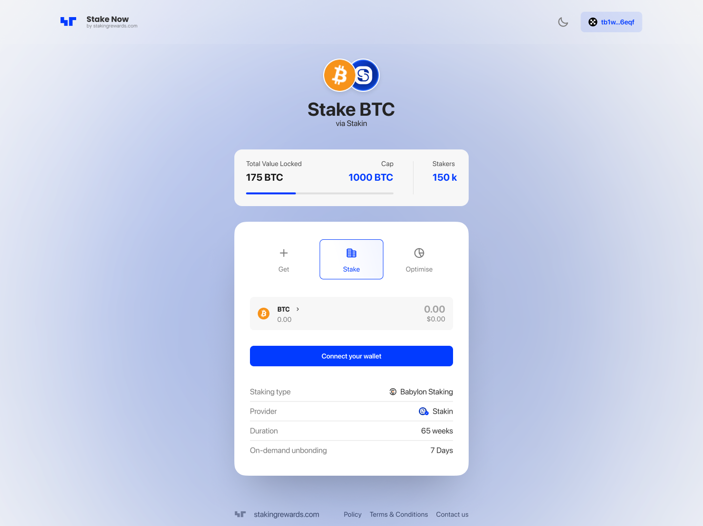 Stake BTC with Stakin via Babylon Staking Protocol with Staking Rewards