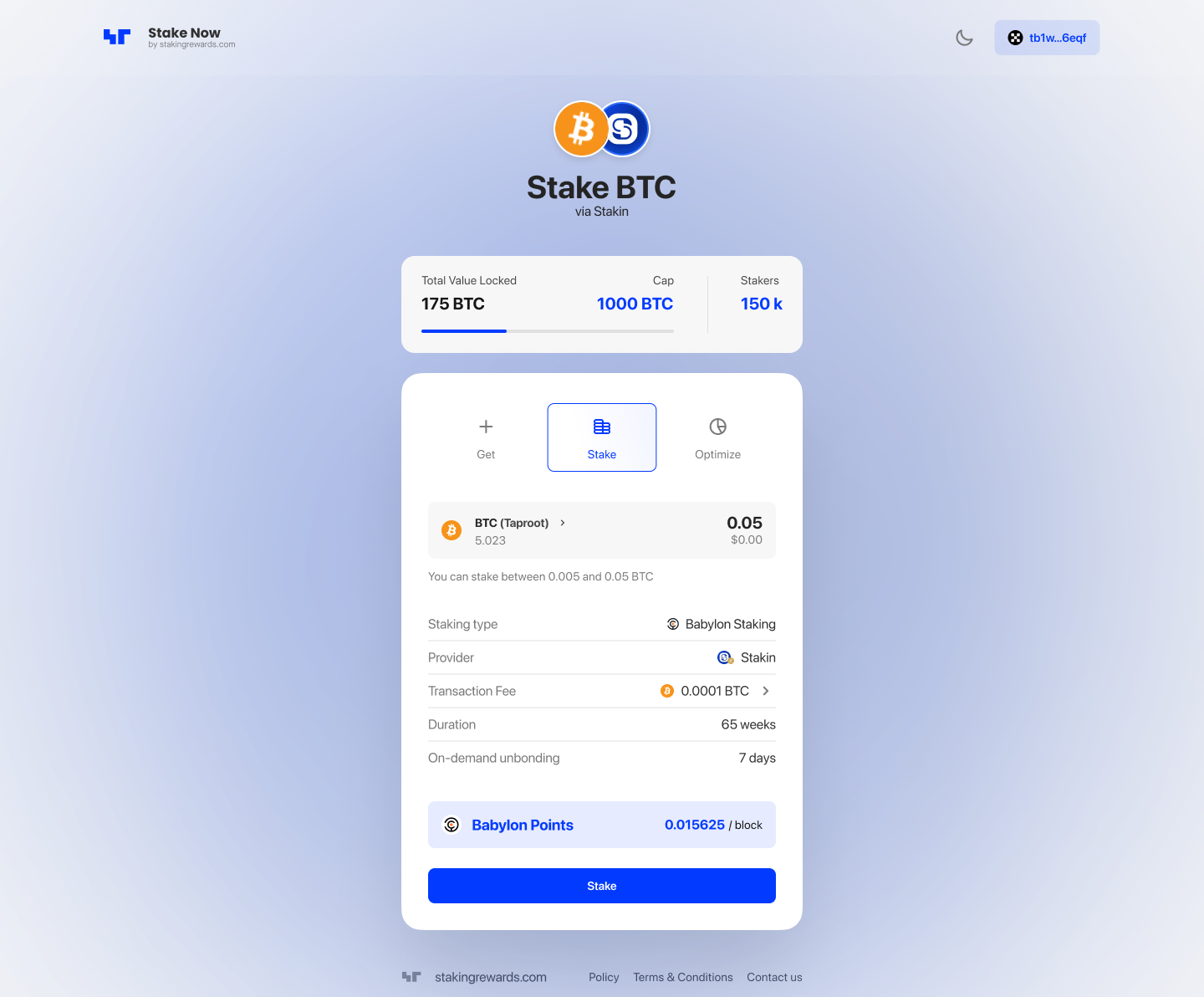 Stake BTC with Stakin on Babylon Staking Protocol