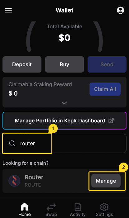 Add Router Protocol to Keplr wallet