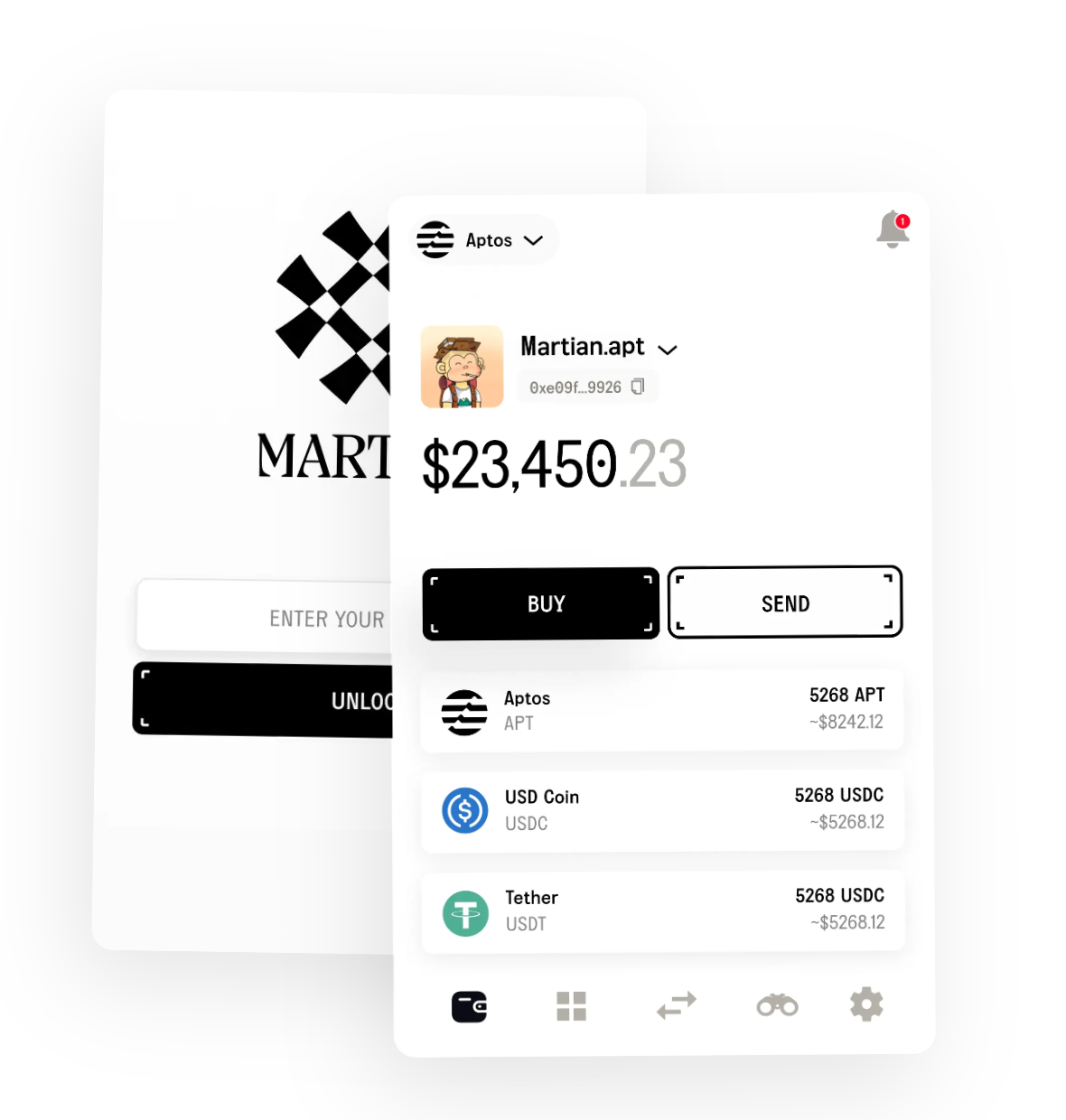 Martian wallet for staking SUI with Stakin