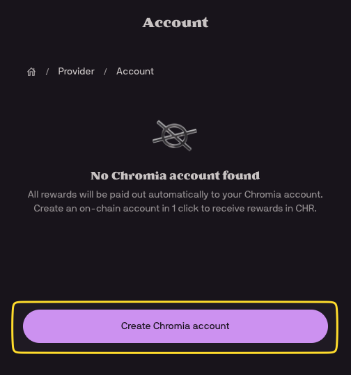 Create Chromia account