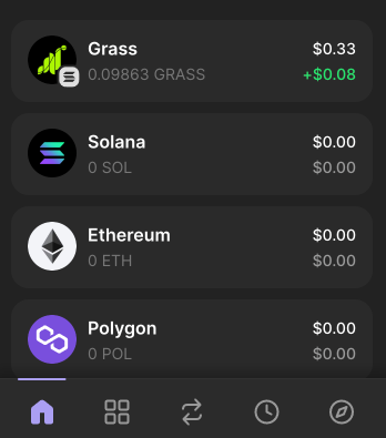 Deposit Grass tokens to Phantom wallet