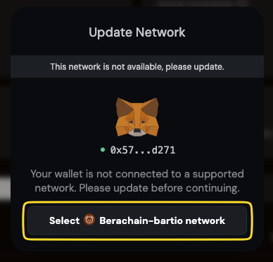 Add Berachain-bartio network to MetaMask