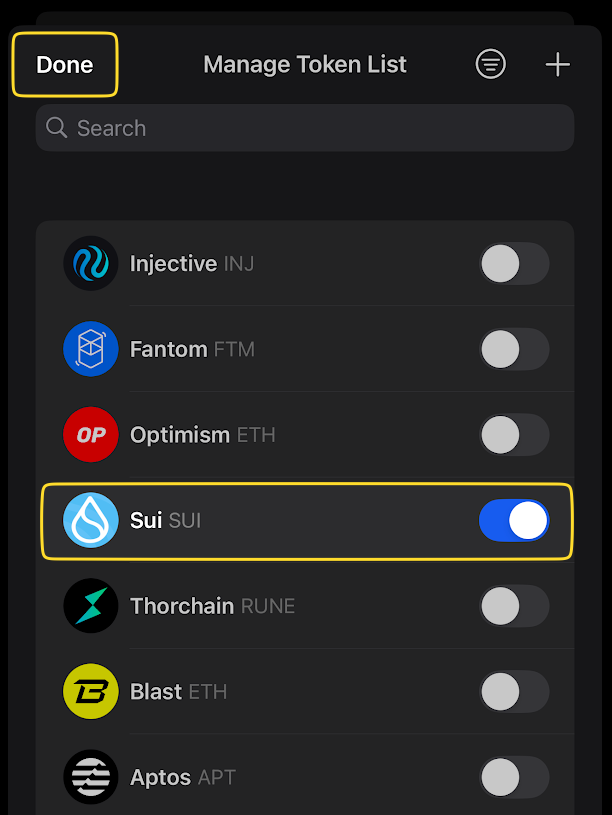 Add SUI/TIA/ATOM/SOL/SEI to Gem Wallet