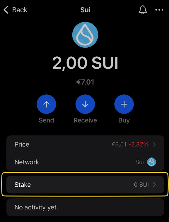 Stake SUI with Gem Wallet